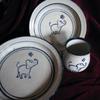 Elephant set $80 3 piece set  $38 for either bowl or plate alone  $20 for cup