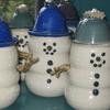 Snowman oil lamps
Burns 99% paraffin oil available at Michael's, Hobby Lobby and Ace Hardware as well as Chatham Pottery
oil burning snowmen $49   